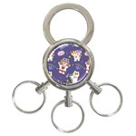 Girl Cartoon Background Pattern 3-Ring Key Chain Front