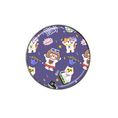 Girl Cartoon Background Pattern Hat Clip Ball Marker (4 pack)
