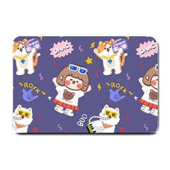 Girl Cartoon Background Pattern Small Doormat 