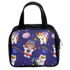Girl Cartoon Background Pattern Classic Handbag (Two Sides)