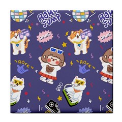 Girl Cartoon Background Pattern Face Towel