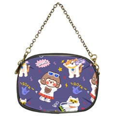 Girl Cartoon Background Pattern Chain Purse (Two Sides)