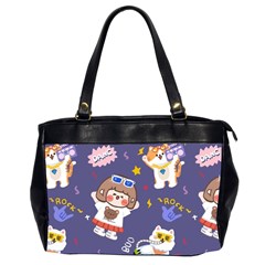 Girl Cartoon Background Pattern Oversize Office Handbag (2 Sides)