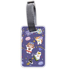 Girl Cartoon Background Pattern Luggage Tag (one side)