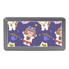Girl Cartoon Background Pattern Memory Card Reader (Mini)