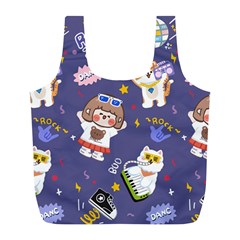 Girl Cartoon Background Pattern Full Print Recycle Bag (L)