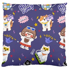 Girl Cartoon Background Pattern Standard Flano Cushion Case (Two Sides)
