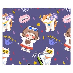 Girl Cartoon Background Pattern Double Sided Flano Blanket (Small) 