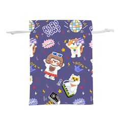 Girl Cartoon Background Pattern Lightweight Drawstring Pouch (S)