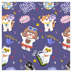 Girl Cartoon Background Pattern Lightweight Scarf 