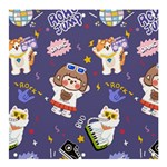Girl Cartoon Background Pattern Banner and Sign 4  x 4  Front