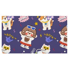 Girl Cartoon Background Pattern Banner and Sign 7  x 4 