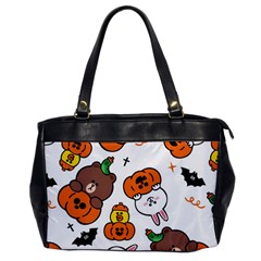 Illustration Pumpkin Bear Bat Bunny Chicken Oversize Office Handbag by Sudhe