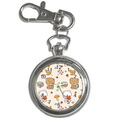 Illustration Bear Cartoon Background Pattern Key Chain Watches