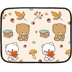 Illustration Bear Cartoon Background Pattern Fleece Blanket (mini)