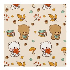 Illustration Bear Cartoon Background Pattern Banner And Sign 4  X 4 