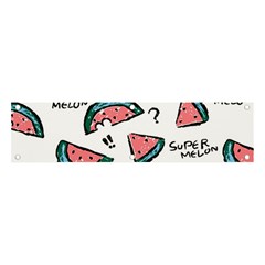 Illustration Watermelon Fruit Sweet Slicee Banner And Sign 4  X 1  by Sudhe