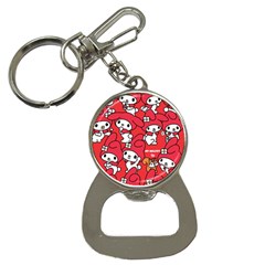 Rabbit Background Cartoon Bottle Opener Key Chain