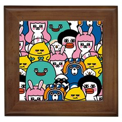 Illustration Animals Cartoon Background Pattern Framed Tile