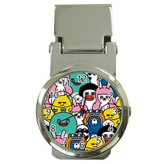 Illustration Animals Cartoon Background Pattern Money Clip Watches