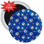 Illustration Duck Cartoon Background 3  Magnets (10 pack)  Front