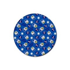 Illustration Duck Cartoon Background Rubber Coaster (round)