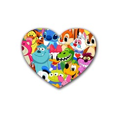 Illustration Cartoon Character Animal Cute Rubber Coaster (heart)