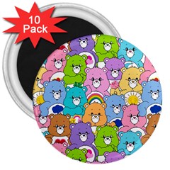 Care Bears Bear Background Cartoon 3  Magnets (10 Pack) 