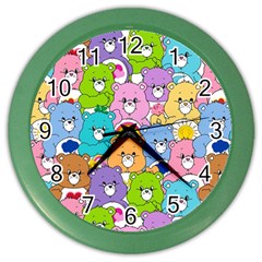Care Bears Bear Background Cartoon Color Wall Clock by Sudhe