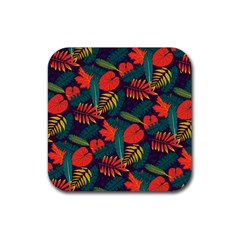 Leaves Pattern Wallpaper Seamless Rubber Coaster (square)