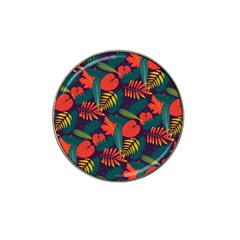 Leaves Pattern Wallpaper Seamless Hat Clip Ball Marker (4 Pack)