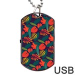 Leaves Pattern Wallpaper Seamless Dog Tag USB Flash (Two Sides) Front