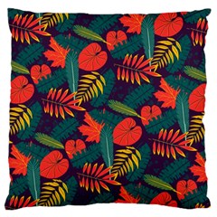 Leaves Pattern Wallpaper Seamless Standard Flano Cushion Case (one Side)