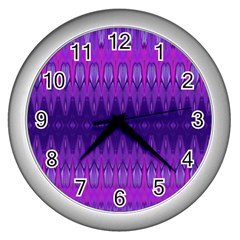 Illustration Purple Abstract Wallpaper Pattern Abstract Wall Clock (silver)