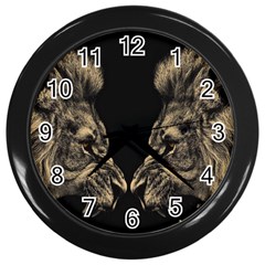 Animalsangry Male Lions Conflict Wall Clock (black)