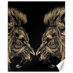 Animalsangry Male Lions Conflict Canvas 11  X 14 