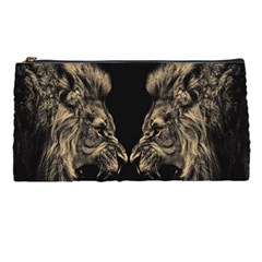 Animalsangry Male Lions Conflict Pencil Case by Jancukart