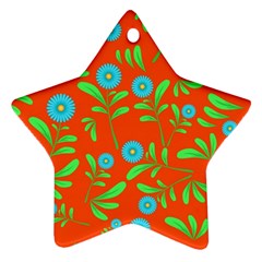 Background-texture-seamless-flowers Ornament (star)