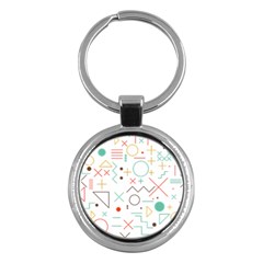 Mathematics Geometry Geometric Shape Euclidean Pattern Key Chain (round) by Sapixe