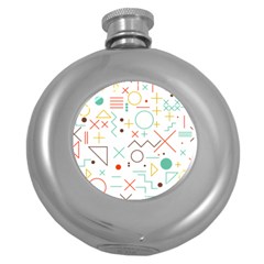 Mathematics Geometry Geometric Shape Euclidean Pattern Round Hip Flask (5 Oz) by Sapixe