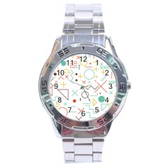 Mathematics Geometry Geometric Shape Euclidean Pattern Stainless Steel Analogue Watch