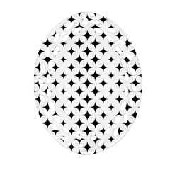 Pattern-whit Star Black Ornament (oval Filigree) by nateshop