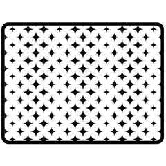 Pattern-whit Star Black Double Sided Fleece Blanket (large)  by nateshop