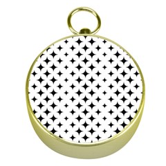 Pattern-whit Star Black Gold Compasses by nateshop