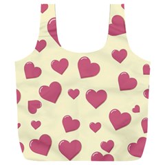Valentine Flat Love Hearts Design Romantic Full Print Recycle Bag (xxl)