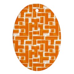 Illustration Orange Background Rectangles Pattern Ornament (oval)