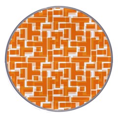 Illustration Orange Background Rectangles Pattern Wireless Charger by Amaryn4rt