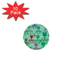 Bacteriophage Virus Army 1  Mini Buttons (10 Pack)  by Amaryn4rt