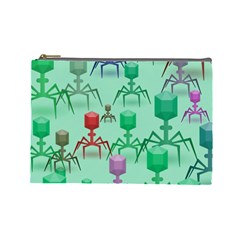 Bacteriophage Virus Army Cosmetic Bag (large) by Amaryn4rt