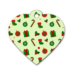 Illustration Festive Background Holiday Background Dog Tag Heart (two Sides) by Amaryn4rt